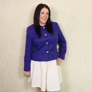 Vintage Harris Wallace Purple Mohair Blazer, 6
